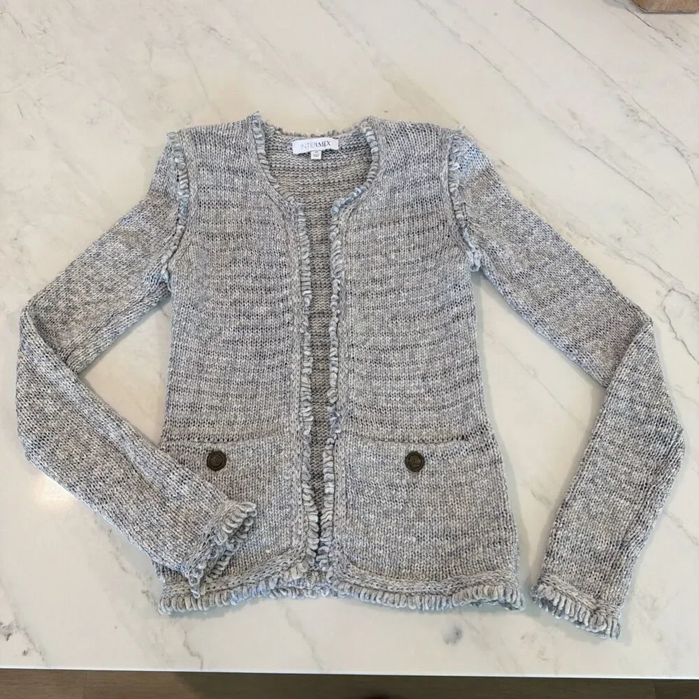 Intermix Kaia Knit Open Front Cardigan 0 Old Money French Girl Country Club Prep